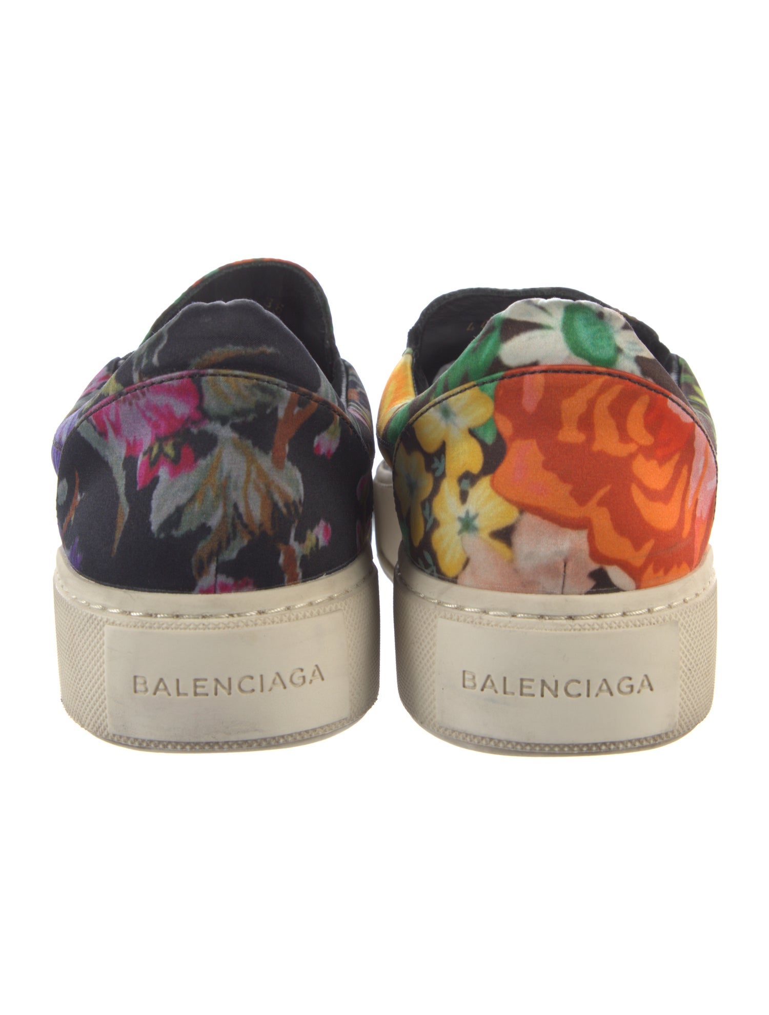 Balenciaga Satin Floral Print Flats